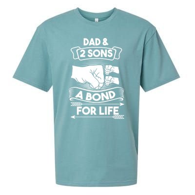 Dad And 2 Sons A Bond For Life Son Father Daddy Gift Sueded Cloud Jersey T-Shirt