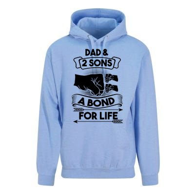 Dad And 2 Sons A Bond For Life Son Father Daddy Gift Unisex Surf Hoodie