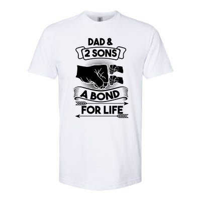 Dad And 2 Sons A Bond For Life Son Father Daddy Gift Softstyle CVC T-Shirt