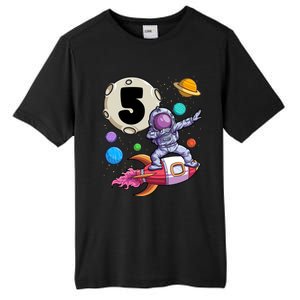 Dabbing Astronaut 5 Yrs Old Birthday Boy Space 5th Birthday Tall Fusion ChromaSoft Performance T-Shirt