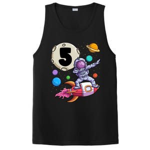 Dabbing Astronaut 5 Yrs Old Birthday Boy Space 5th Birthday PosiCharge Competitor Tank