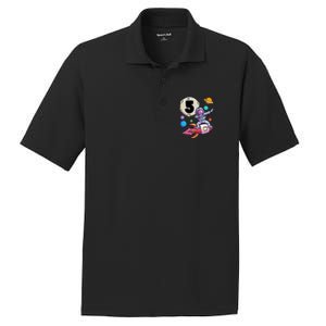 Dabbing Astronaut 5 Yrs Old Birthday Boy Space 5th Birthday PosiCharge RacerMesh Polo