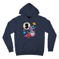 Dabbing Astronaut 5 Yrs Old Birthday Boy Space 5th Birthday Hoodie