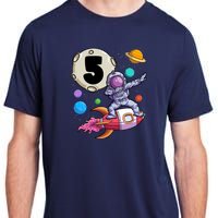 Dabbing Astronaut 5 Yrs Old Birthday Boy Space 5th Birthday Adult ChromaSoft Performance T-Shirt