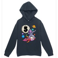 Dabbing Astronaut 5 Yrs Old Birthday Boy Space 5th Birthday Urban Pullover Hoodie