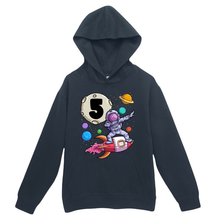 Dabbing Astronaut 5 Yrs Old Birthday Boy Space 5th Birthday Urban Pullover Hoodie