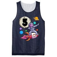 Dabbing Astronaut 5 Yrs Old Birthday Boy Space 5th Birthday Mesh Reversible Basketball Jersey Tank