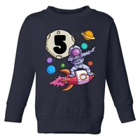 Dabbing Astronaut 5 Yrs Old Birthday Boy Space 5th Birthday Toddler Sweatshirt