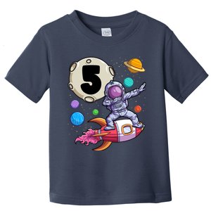 Dabbing Astronaut 5 Yrs Old Birthday Boy Space 5th Birthday Toddler T-Shirt