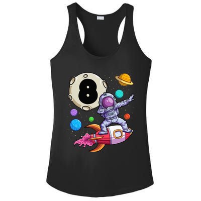 Dabbing Astronaut 8 Yrs Old Birthday Space 8th Birthday Ladies PosiCharge Competitor Racerback Tank