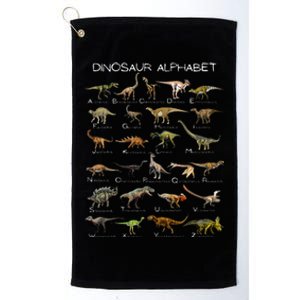 Dinosaur Alphabet ABC Dino Paleontology Educational Platinum Collection Golf Towel