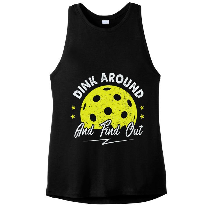 Dink Around And Find Out Funny Pickleball Sayings Women Ladies PosiCharge Tri-Blend Wicking Tank