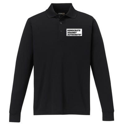 Democrats Against Autocrats Performance Long Sleeve Polo