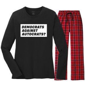 Democrats Against Autocrats Women's Long Sleeve Flannel Pajama Set 