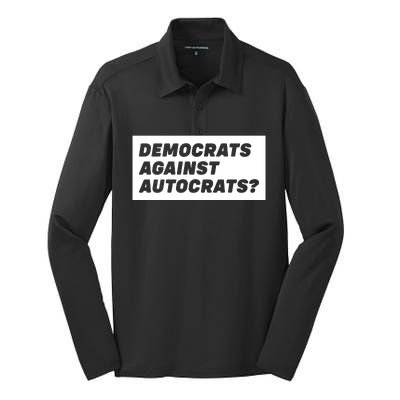 Democrats Against Autocrats Silk Touch Performance Long Sleeve Polo