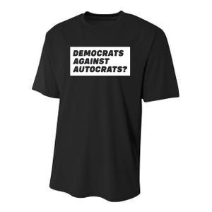 Democrats Against Autocrats Youth Performance Sprint T-Shirt