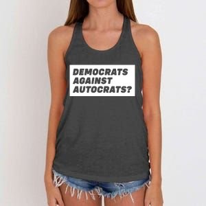 Democrats Against Autocrats Women's Knotted Racerback Tank