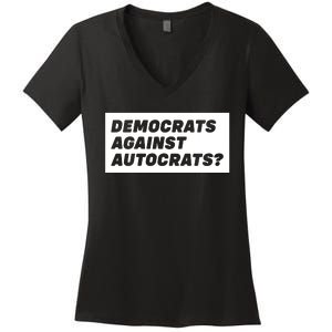 Democrats Against Autocrats Women's V-Neck T-Shirt