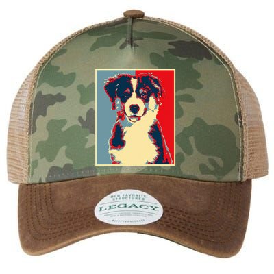 Dog Artwork Aussie Vintage Silhouette Australian Shepherd Legacy Tie Dye Trucker Hat