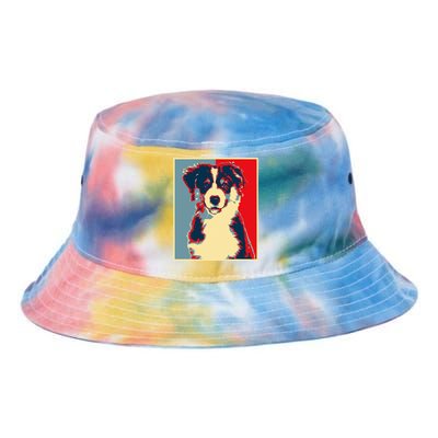 Dog Artwork Aussie Vintage Silhouette Australian Shepherd Tie Dye Newport Bucket Hat