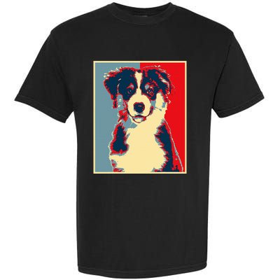 Dog Artwork Aussie Vintage Silhouette Australian Shepherd Garment-Dyed Heavyweight T-Shirt