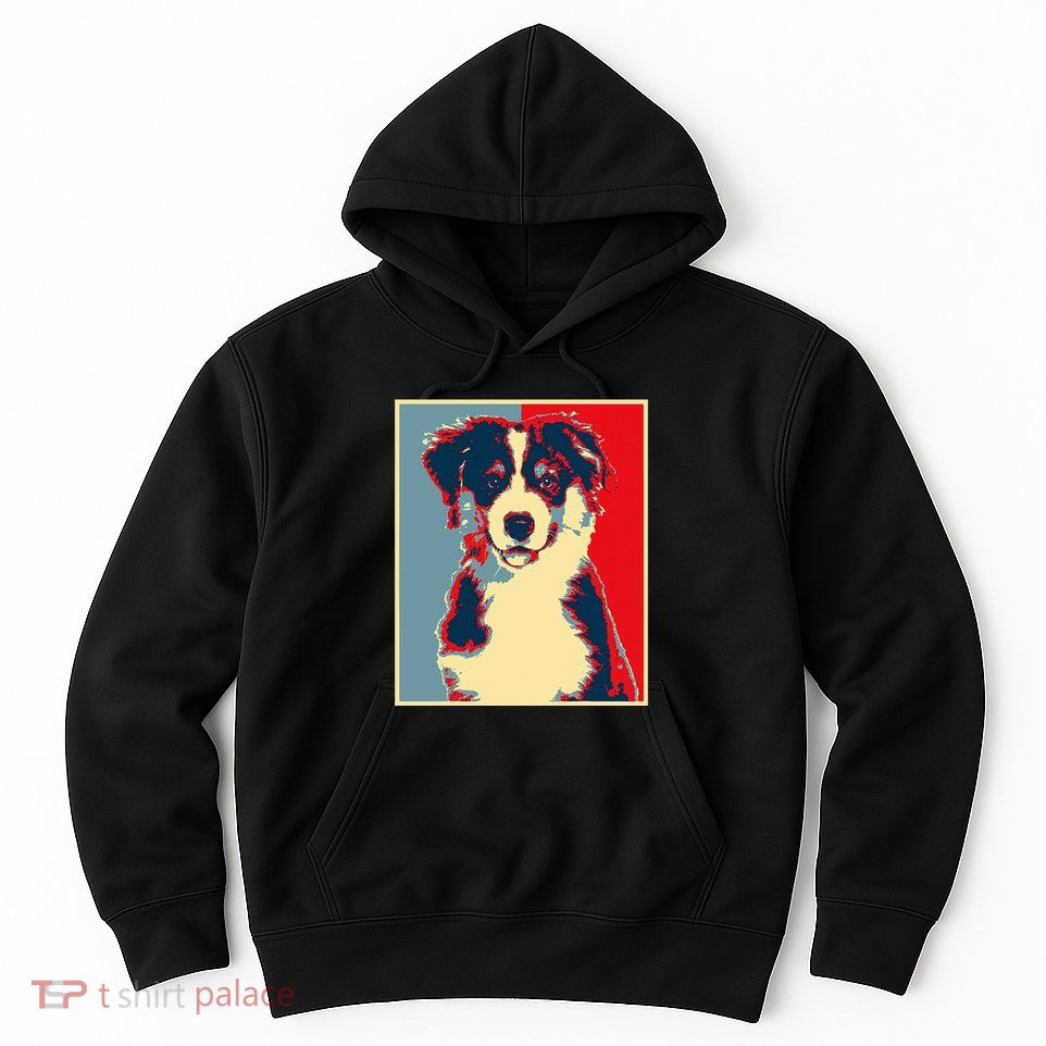 Dog Artwork Aussie Vintage Silhouette Australian Shepherd Hoodie
