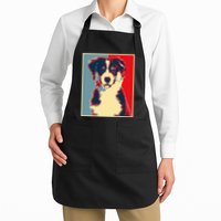 Dog Artwork Aussie Vintage Silhouette Australian Shepherd Apron