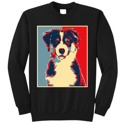 Dog Artwork Aussie Vintage Silhouette Australian Shepherd Sweatshirt