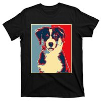 Dog Artwork Aussie Vintage Silhouette Australian Shepherd T-Shirt