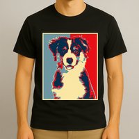 Dog Artwork Aussie Vintage Silhouette Australian Shepherd T-Shirt