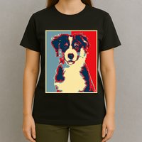 Dog Artwork Aussie Vintage Silhouette Australian Shepherd T-Shirt
