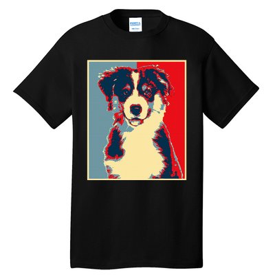 Dog Artwork Aussie Vintage Silhouette Australian Shepherd Tall T-Shirt