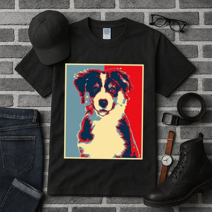 Dog Artwork Aussie Vintage Silhouette Australian Shepherd Tall T-Shirt