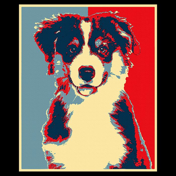 Dog Artwork Aussie Vintage Silhouette Australian Shepherd Tall T-Shirt