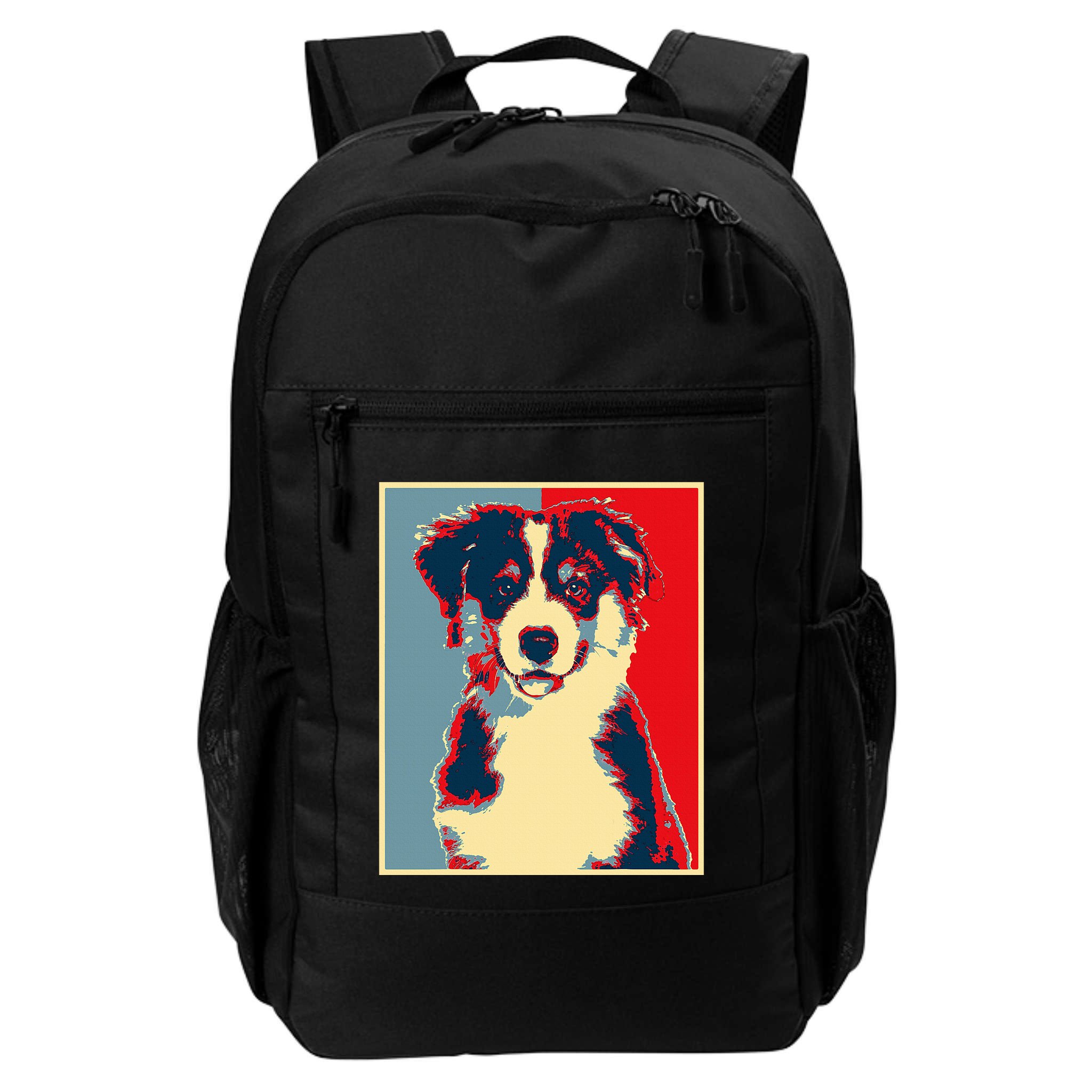 Dog Artwork Aussie Vintage Silhouette Australian Shepherd Backpack