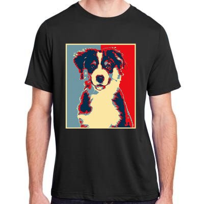 Dog Artwork Aussie Vintage Silhouette Australian Shepherd Adult ChromaSoft Performance T-Shirt