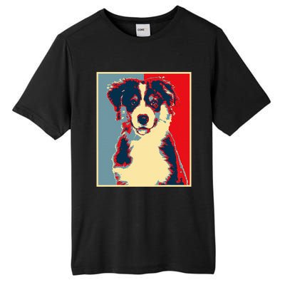 Dog Artwork Aussie Vintage Silhouette Australian Shepherd Tall Fusion ChromaSoft Performance T-Shirt