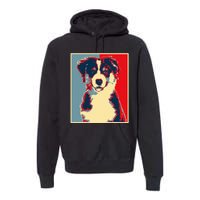 Dog Artwork Aussie Vintage Silhouette Australian Shepherd Premium Hoodie