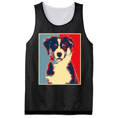 Dog Artwork Aussie Vintage Silhouette Australian Shepherd Mesh Reversible Basketball Jersey Tank