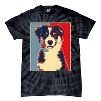 Dog Artwork Aussie Vintage Silhouette Australian Shepherd Tie-Dye T-Shirt