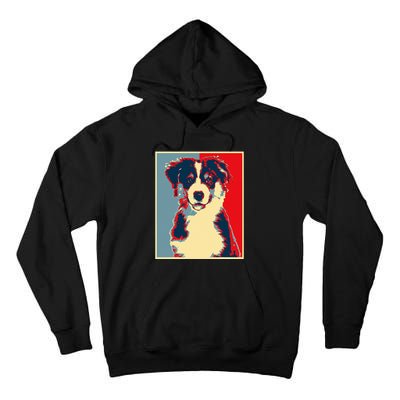 Dog Artwork Aussie Vintage Silhouette Australian Shepherd Tall Hoodie