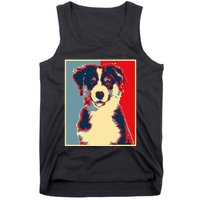 Dog Artwork Aussie Vintage Silhouette Australian Shepherd Tank Top