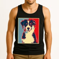 Dog Artwork Aussie Vintage Silhouette Australian Shepherd Tank Top