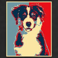Dog Artwork Aussie Vintage Silhouette Australian Shepherd Golf Towel