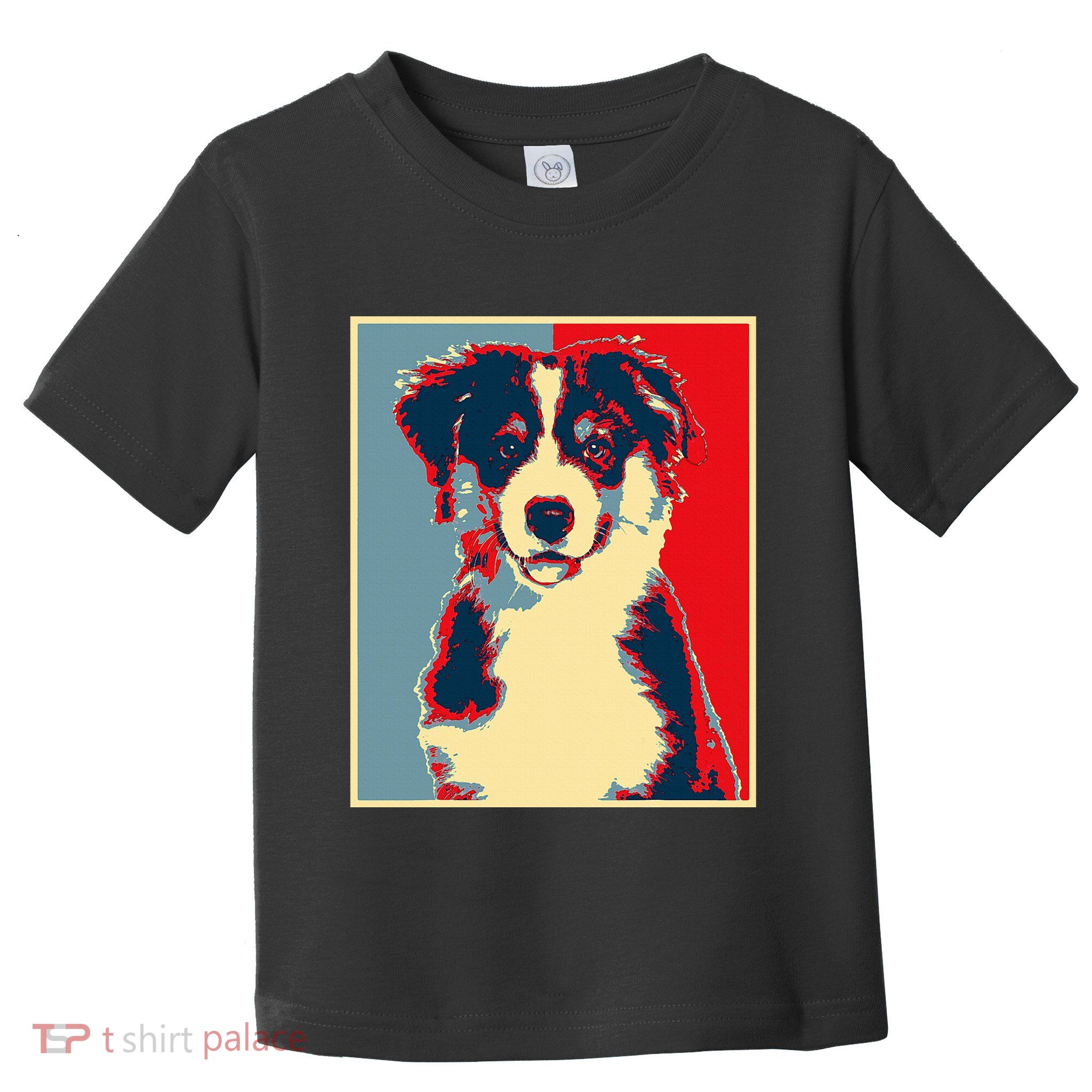 Dog Artwork Aussie Vintage Silhouette Australian Shepherd Toddler T-Shirt