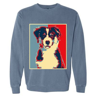 Dog Artwork Aussie Vintage Silhouette Australian Shepherd Garment-Dyed Sweatshirt
