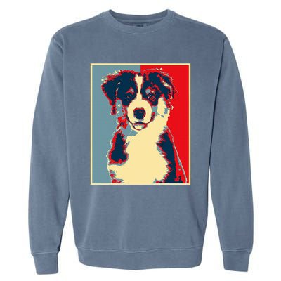 Dog Artwork Aussie Vintage Silhouette Australian Shepherd Garment-Dyed Sweatshirt