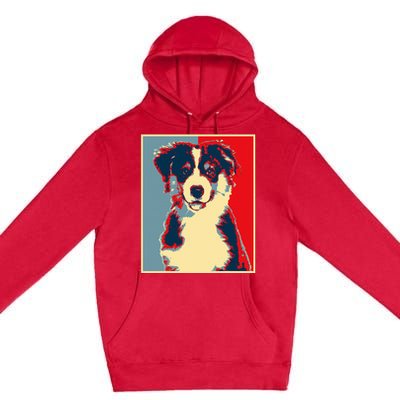 Dog Artwork Aussie Vintage Silhouette Australian Shepherd Premium Pullover Hoodie