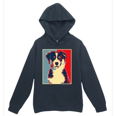 Dog Artwork Aussie Vintage Silhouette Australian Shepherd Urban Pullover Hoodie