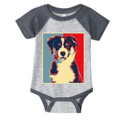 Dog Artwork Aussie Vintage Silhouette Australian Shepherd Infant Baby Jersey Bodysuit